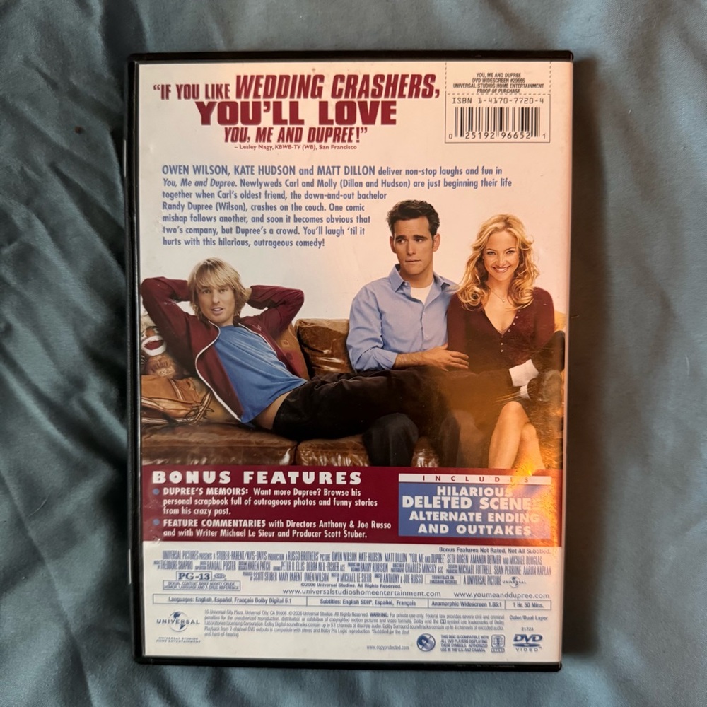 You, Me and Dupree [DVD] Disc Tested, Working - Picture 2 of 3